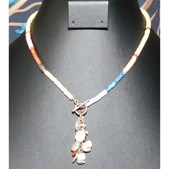 Beachy Sparkly Shell Y Drop Beaded Necklace - Picture 1 of 3